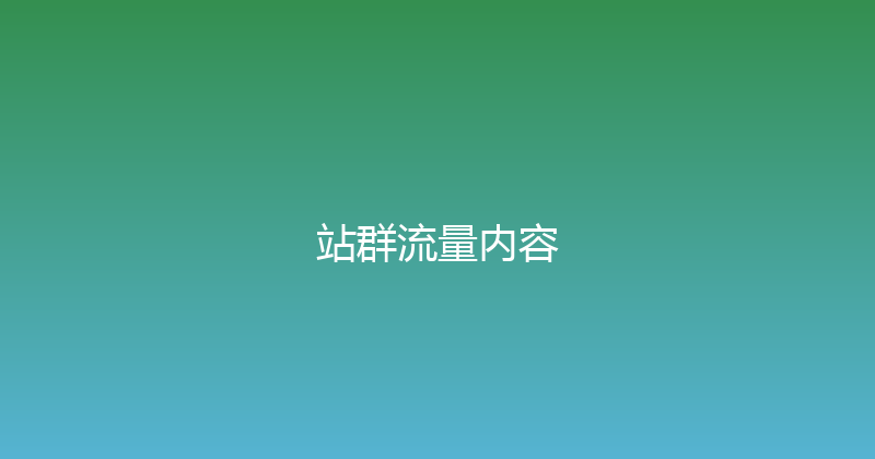 站群流量内容 封面图