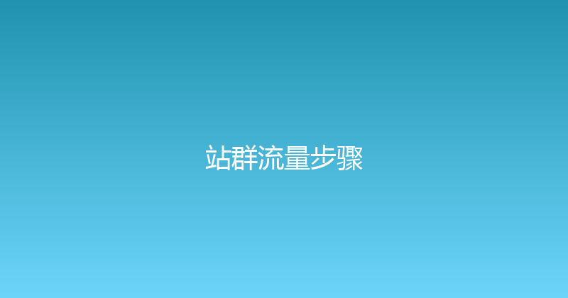 站群流量步骤 封面图